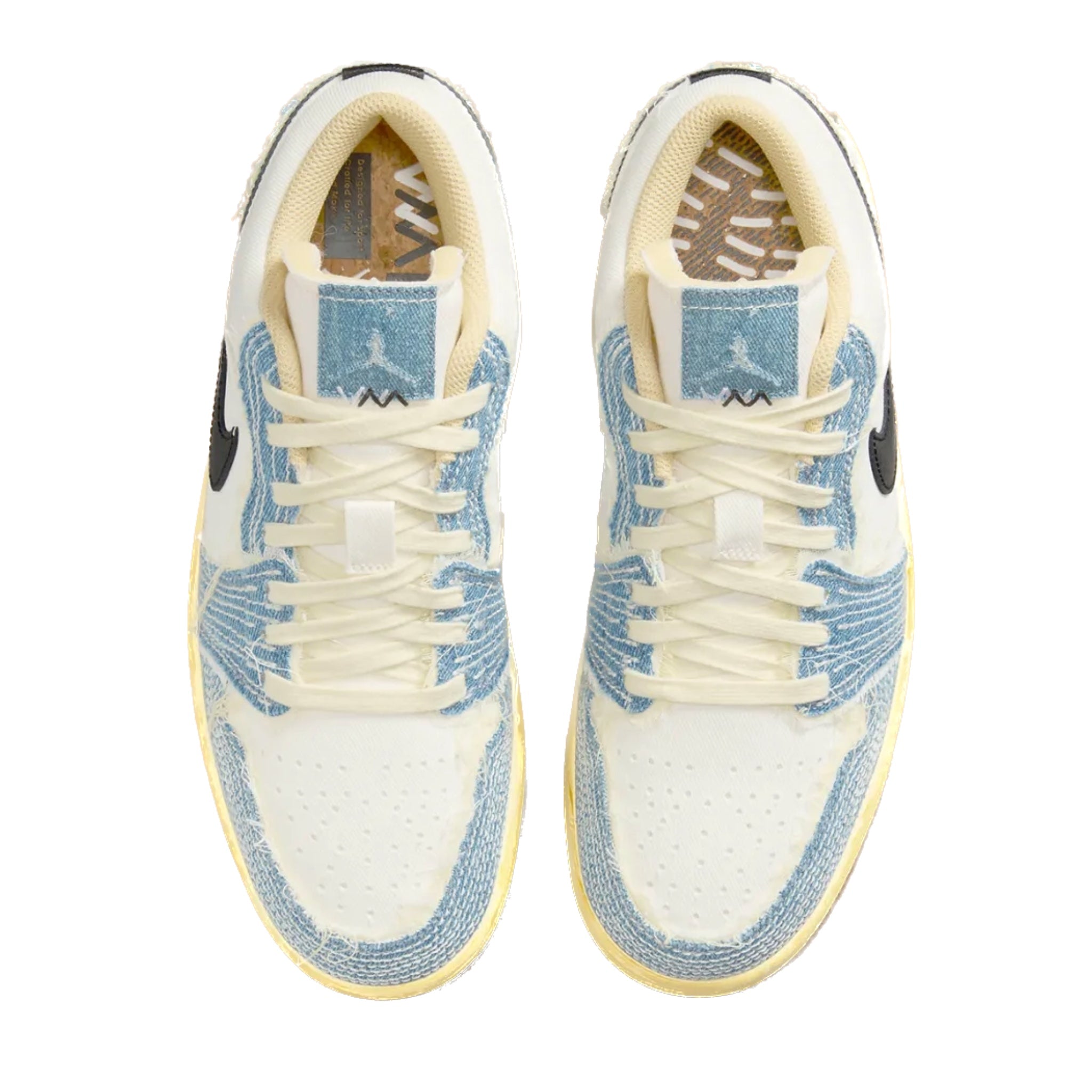 Jordan 1 Low SE WRMK Sashiko Denim Sneakers - Ashen Slate/Black/Pale Ivory/Sesame Colorway | Men's Basketball Shoes for Casual Wear & Street Style Fashion