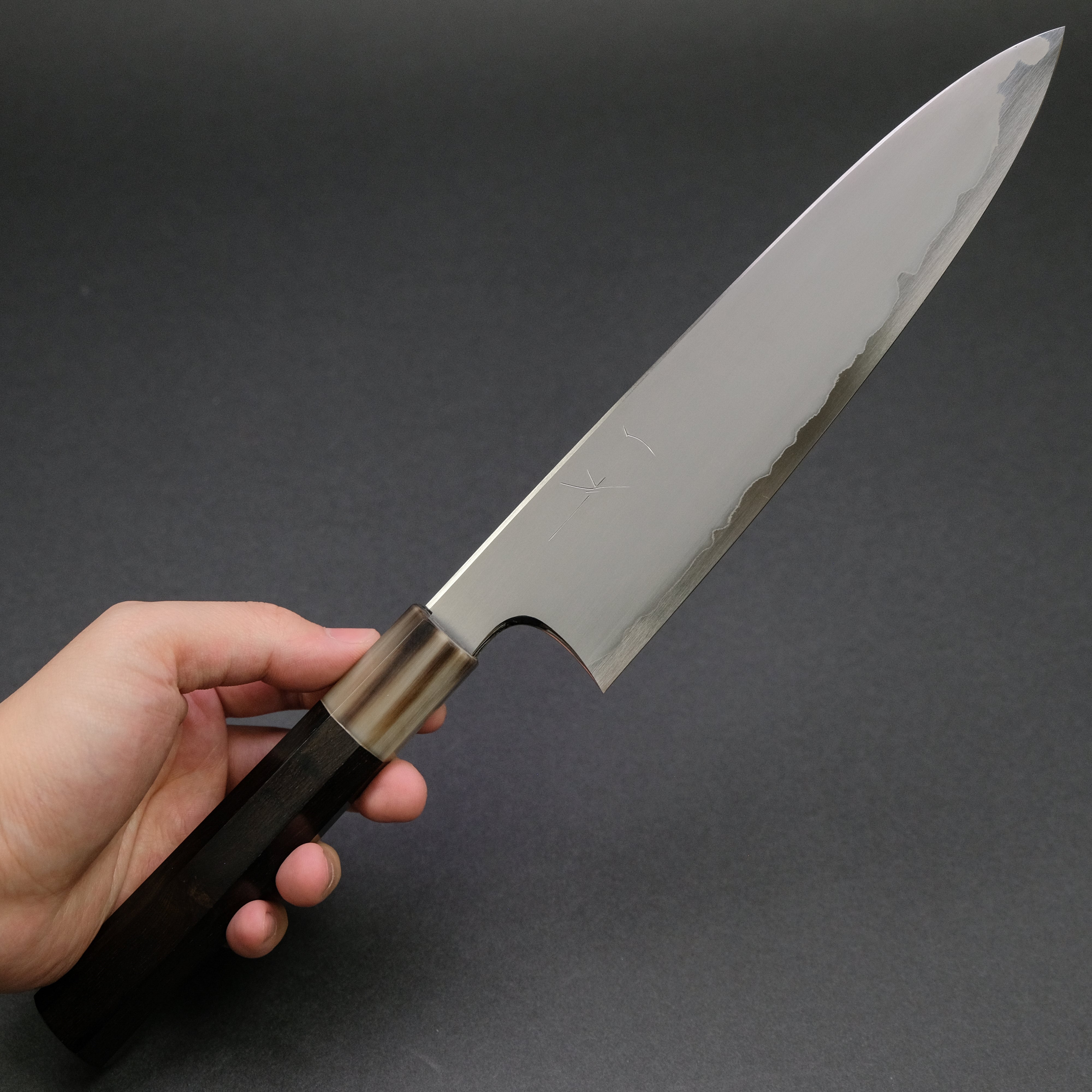Hitohira Togashi White #1 Stainless Clad Kasumi Gyuto 210mm Japanese Chef Knife with Ebony Handle - Professional Kitchen Tool for Sushi, Meat Cutting & Precision Cooking