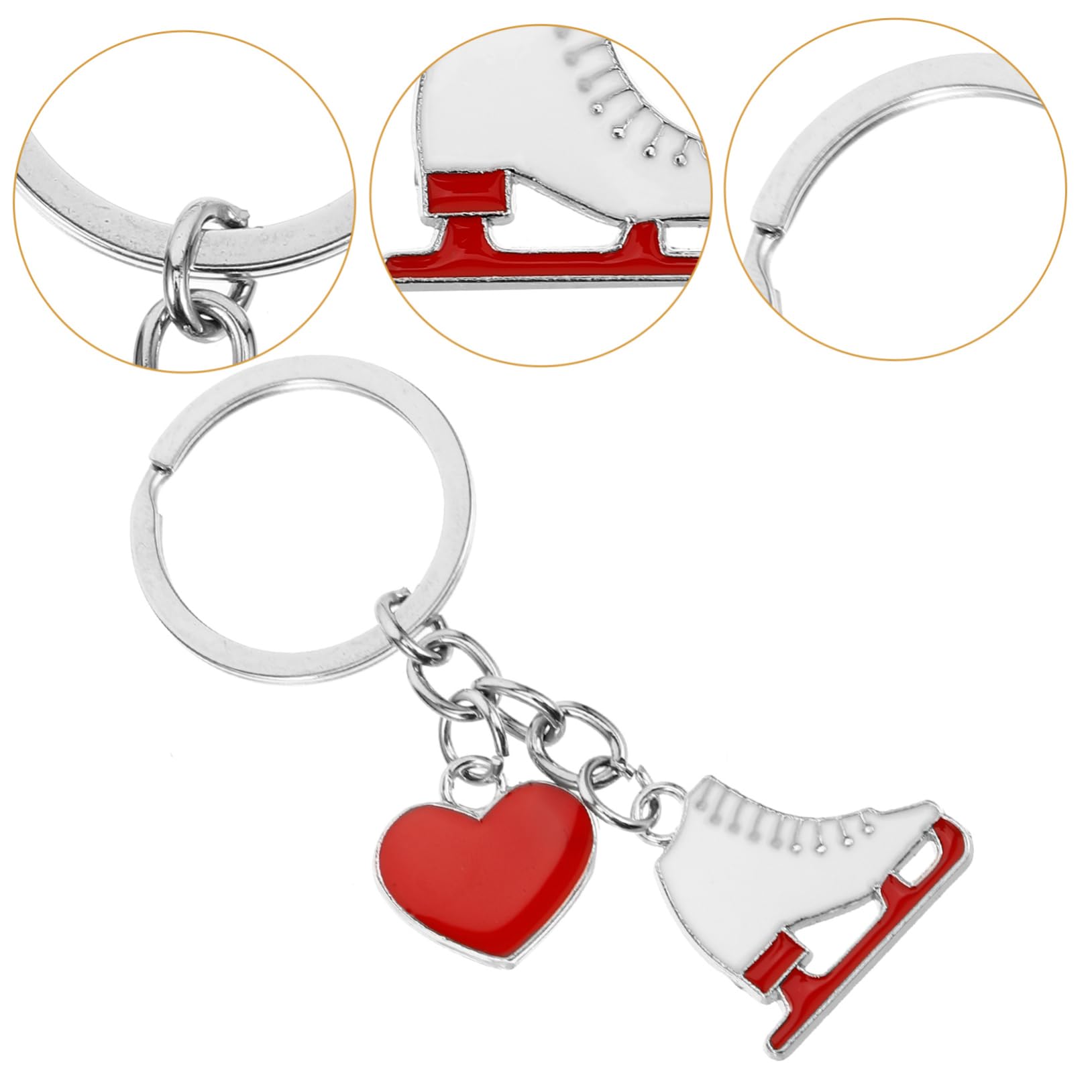 BCOATH Ice Skating Skates Keychain - Stainless Steel Key Holder for Women & Men - Fashionable Winter Sports Accessory - Perfect for Ski Jackets, Backpacks, and Gift Giving