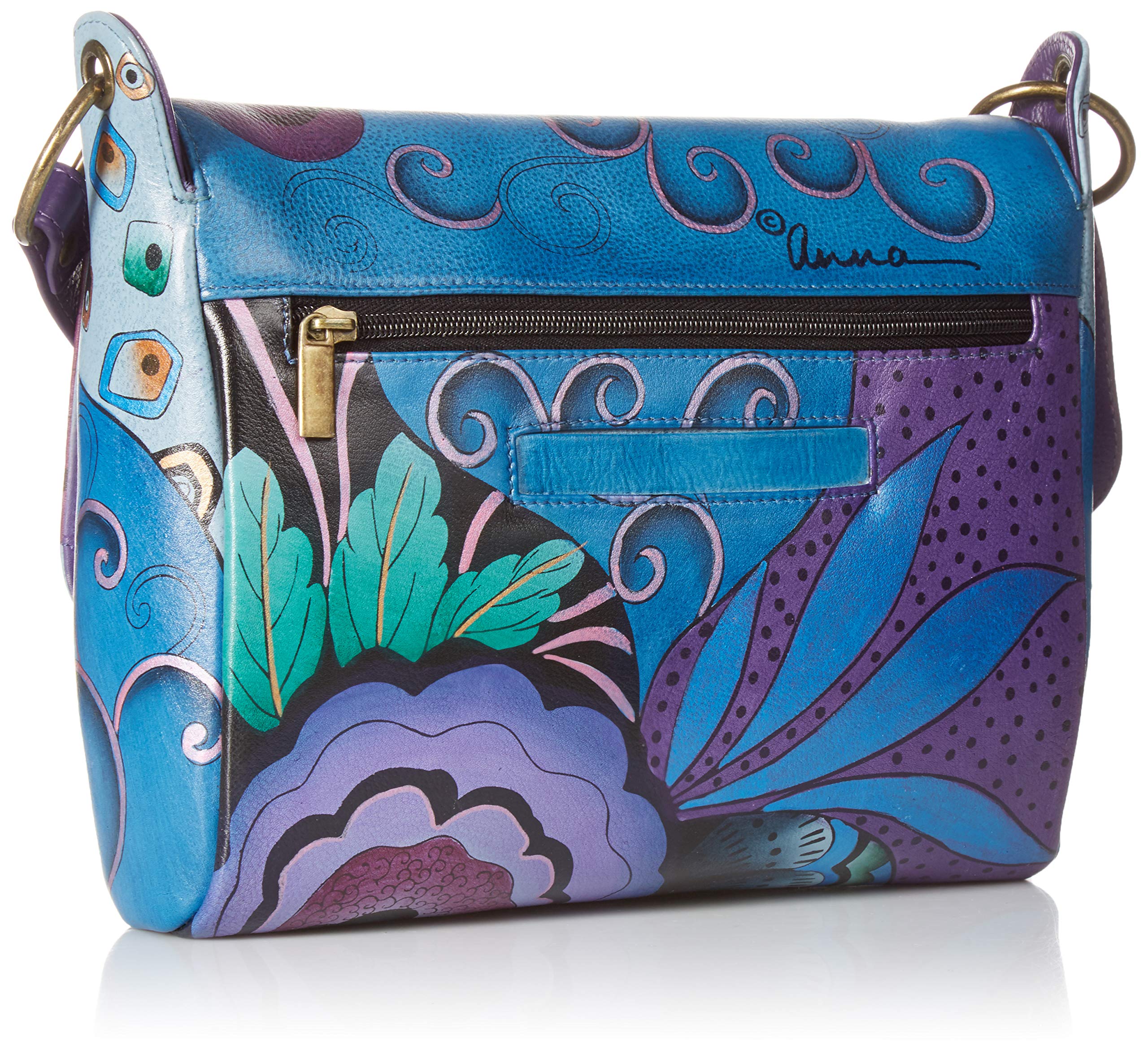 Anna by Anuschka Women's Genuine Leather Flap-Over Medium Shoulder Bag - Stylish Crossbody Purse for Work, Travel & Everyday Use