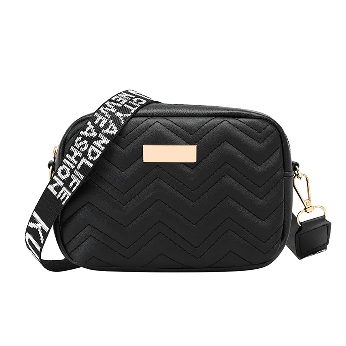 SYGA Printed White Crossbody Bag for Women - Small Square Shoulder Bag with Embroidered AVY Pattern - Perfect for Casual Outings, Shopping & Travel Accessories