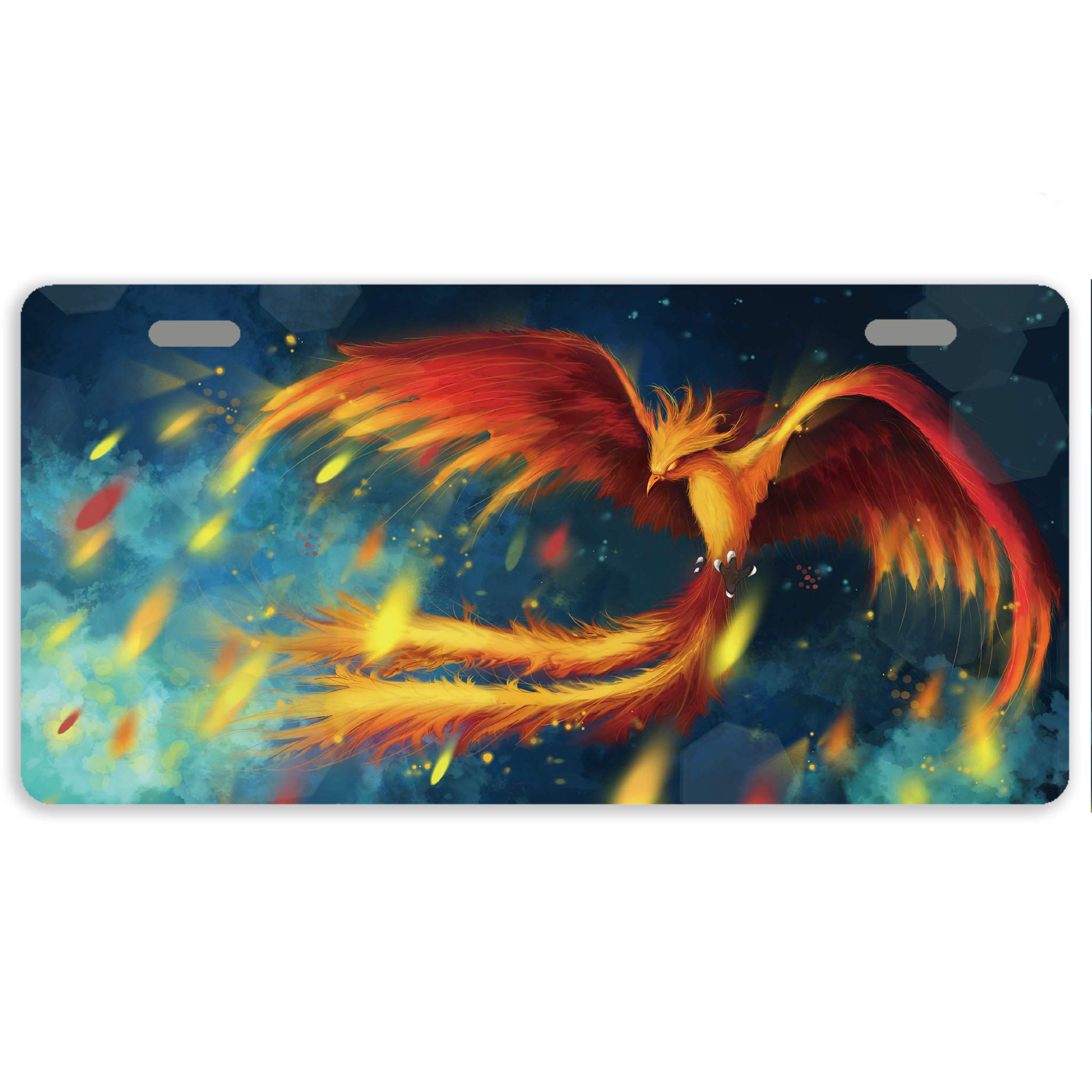 Funny Phoenix Metal License Plate Cover - Decorative Car Tag Sign for Automotive Use - 11.8 x 6.1 Inches with 2 Holes - Perfect for Customizing Your Vehicle & Expressing Personality