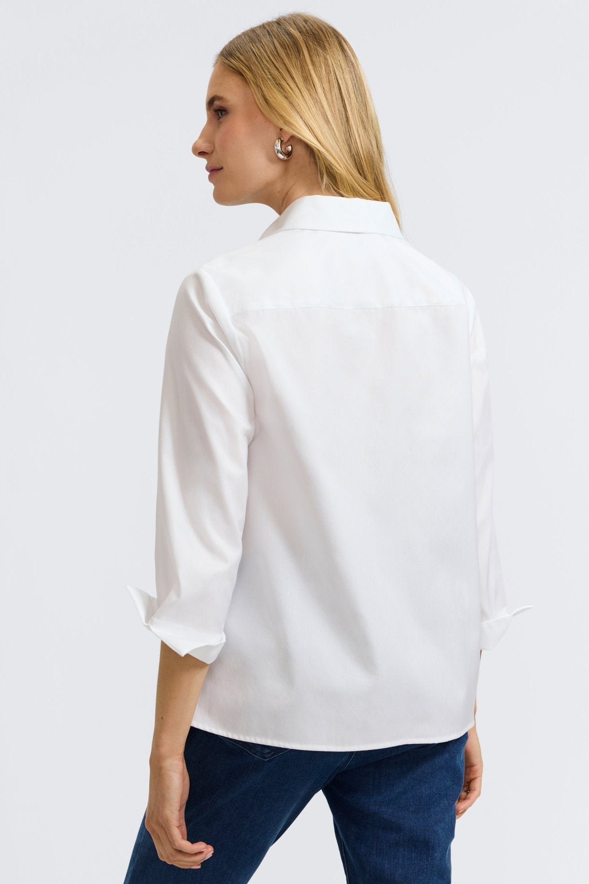 Beatrice Women's Cavalry Twill 3/4 Sleeve Casual Shirt - Perfect for Office Wear & Spring Outfits