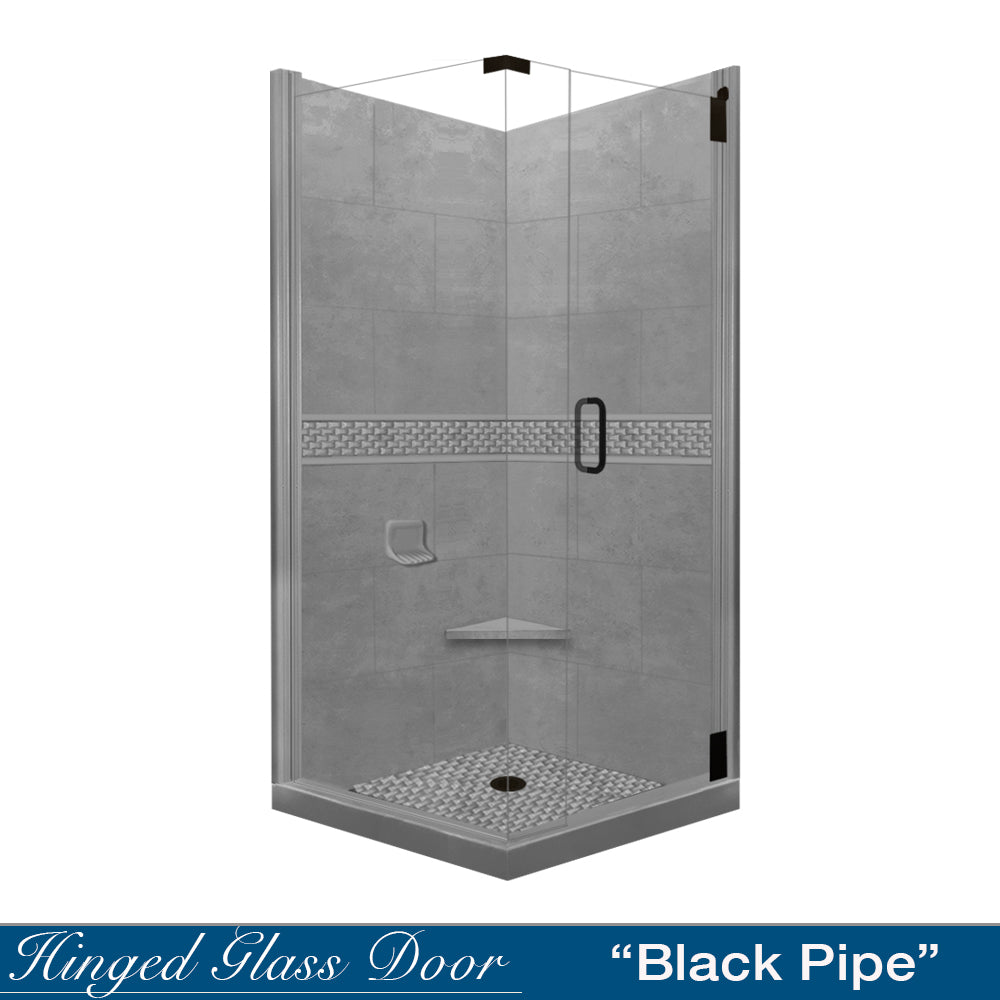 DIY Shower Remodel Kit - Corner Wet Cement Sistine Stone & Jewel Stone Accent for Bathroom Renovation | Perfect for Home Improvement, Shower Walls, and Wet Area Decor