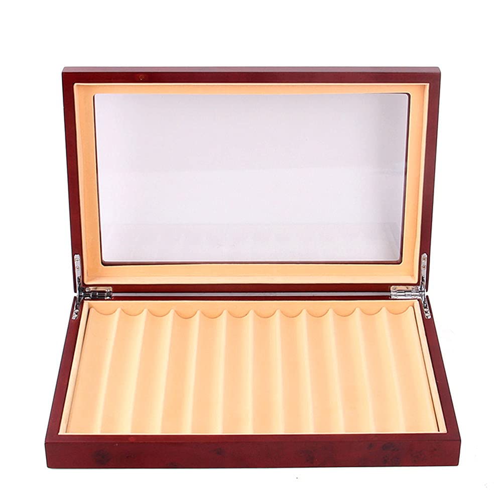 2-Layer Wooden Pen Display Box with Glass Window - 12 Slot Fountain Pen Organizer & Collector Storage Case for Writing, Calligraphy, and Office Use