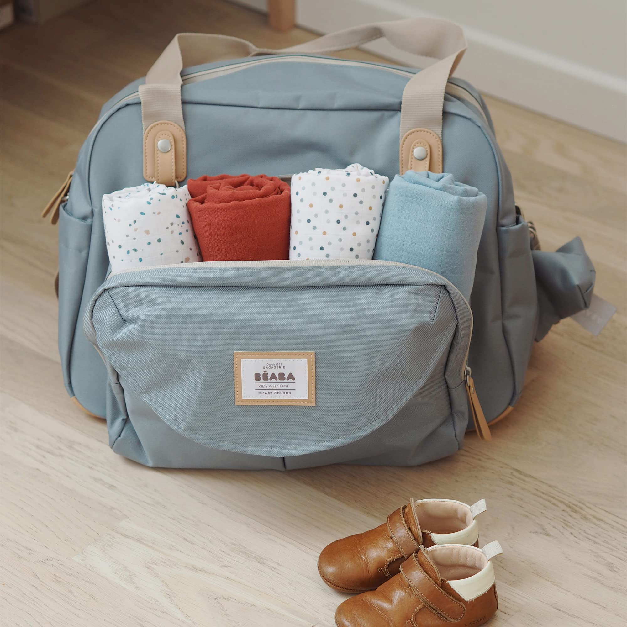 BEABA Geneva Multifunctional Baby Diaper Bag - Waterproof Travel Diaper Backpack with Adjustable Strap for Stroller - Perfect for Newborn Essentials, Daycare & Family Outings