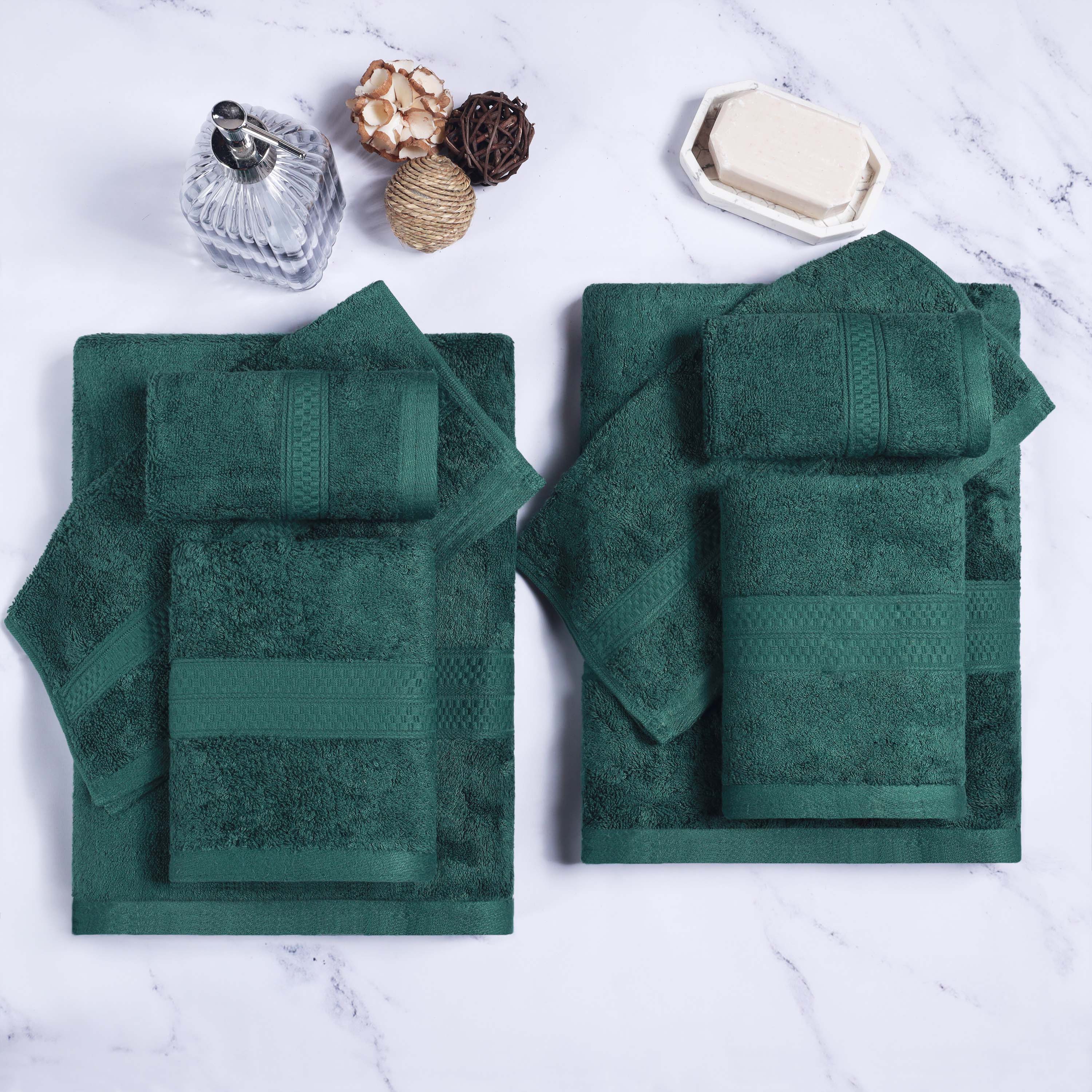 Ultra Soft Rayon Bamboo Cotton Blend 8-Piece Towel Set | Luxury Bath & Beach Towels for Spa, Pool & Home Use