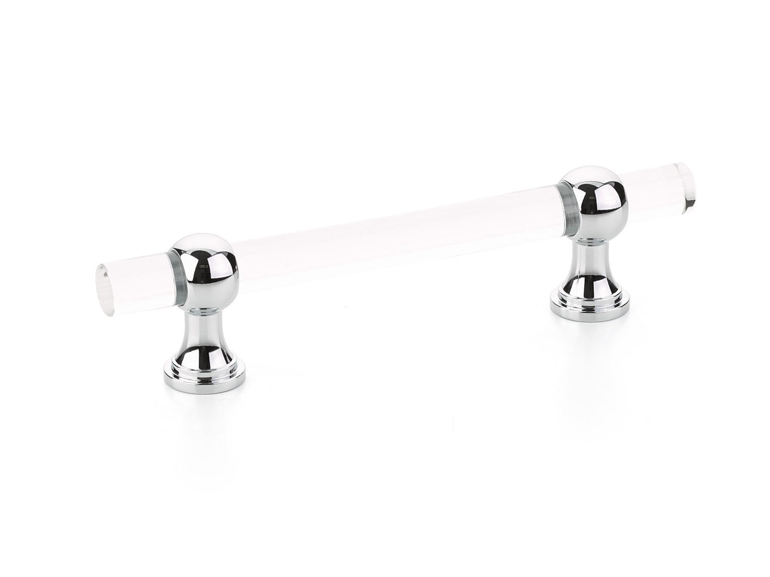 Lucite and Polished Chrome Cabinet Knobs & Drawer Pulls - Modern Kitchen & Bathroom Hardware for Cabinets, Dressers, and Furniture (Set of 10) - Perfect for Home Renovation and DIY Projects