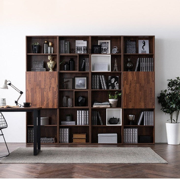 Christina NEW YORK HILTON Scandinavian Style Solid Hardwood Bookcase Display Shelf - Perfect for Living Room, Bedroom, Office & Library Storage