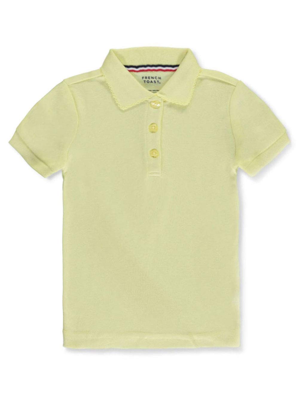 French Toast Girls' Picot Collar Short Sleeve Polo Shirt - Yellow, Size 18/20 | School Uniform, Summer Outfits & Casual Wear