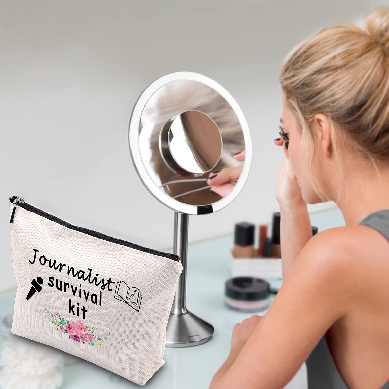 WCGXKO Journalist Survival Kit - Premium Zipper Pouch & Makeup Bag - Perfect Court Reporter Graduation Gift & Journalism Gift - Ideal for Newsroom, Travel, and Professional Use