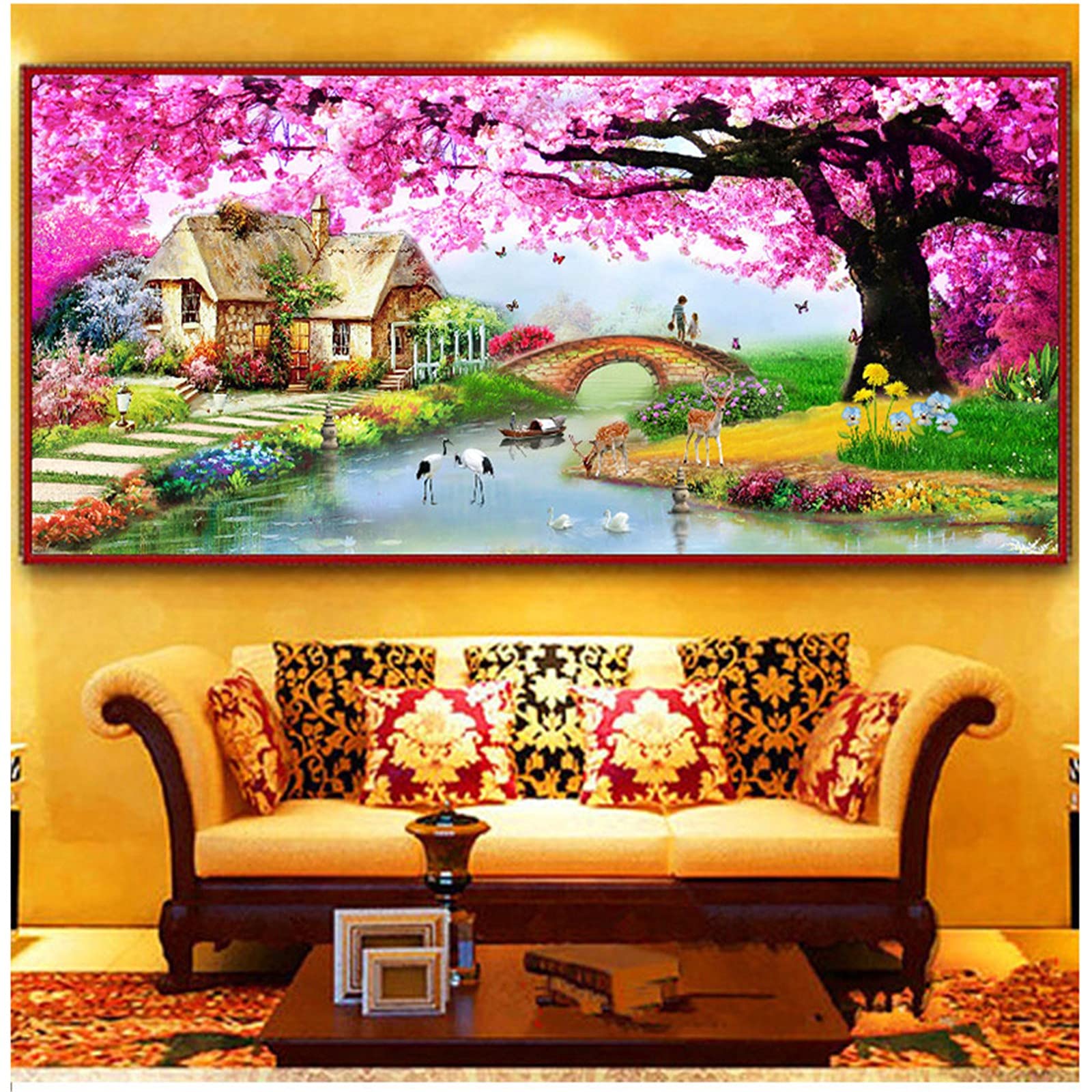5D Diamond Painting Kit - Village Garden Full Drill Crystal Rhinestone Art (80x160cm) | DIY Cross Stitch Embroidery Craft for Home Wall Decor | Perfect Gift for Adults & Kids | Relaxing Hobby & Stress Relief Activity