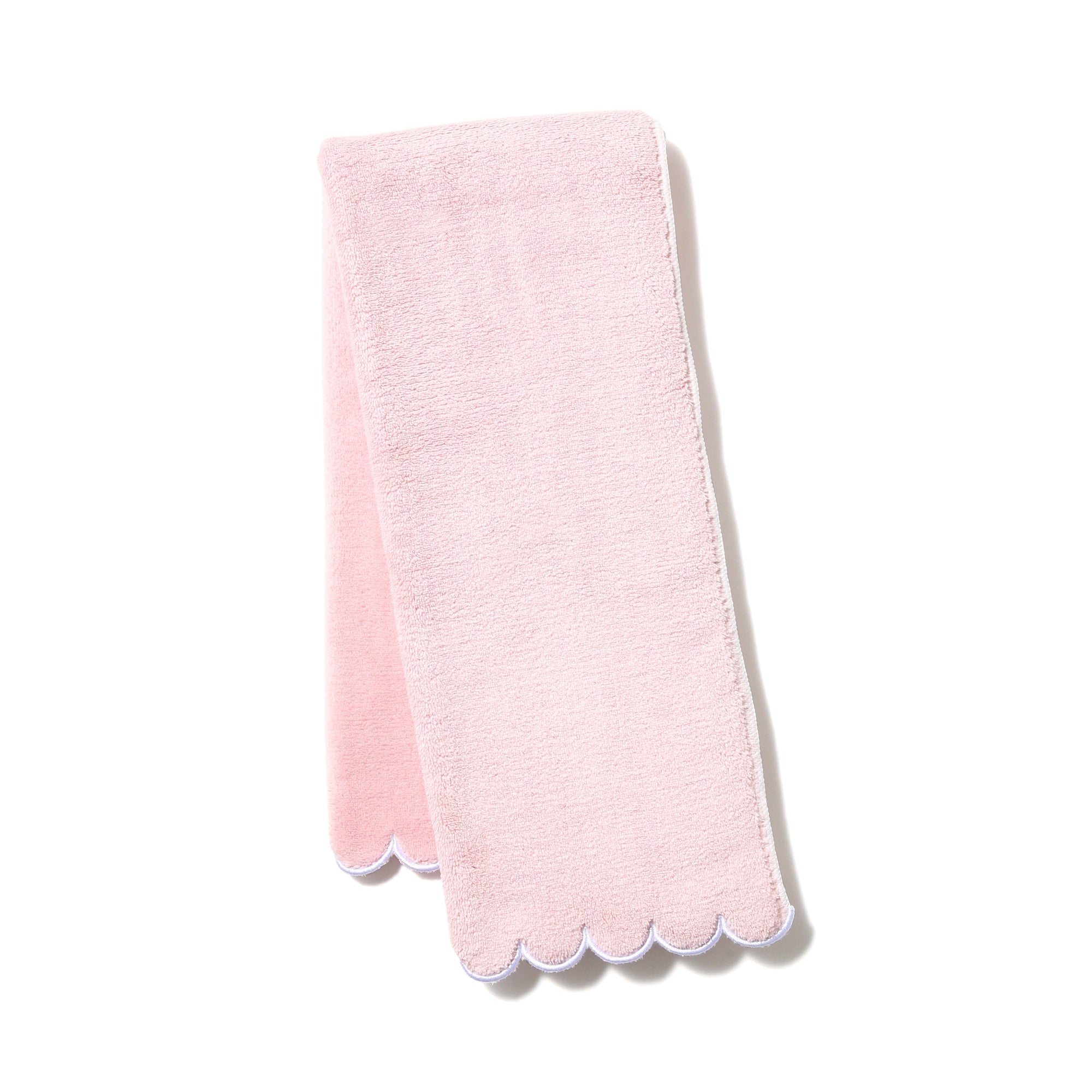 Soft Microfiber Face Towel - Scallop Edge Pink - Gentle Exfoliating & Makeup Removal - Perfect for Skincare, Travel & Gym Use