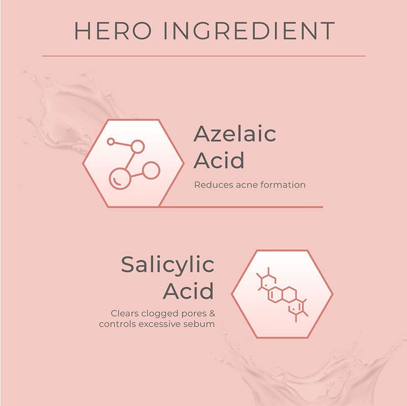UNSPOILED 0.5% Azelaic Acid + 0.5% Salicylic Acid Acne Treatment Face Mask with Willow Bark Extract | Reduces Breakouts, Brightens Skin & Controls Oil | For Oily & Acne-Prone Skin | Daily Skincare Routine (1 Pack)