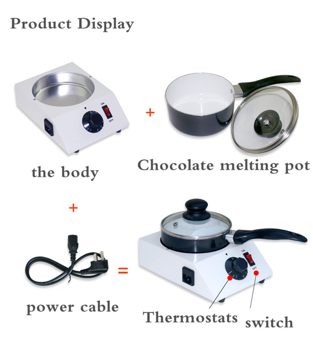 Electric Chocolate Melting Pot - 40W Stainless Steel Tempering Machine for Chocolate, Butter, Cream (2.2LBS Capacity) - Perfect for Handmade Soap, Candle Making & DIY Candy (220V) - Home Baking & Crafting Essential