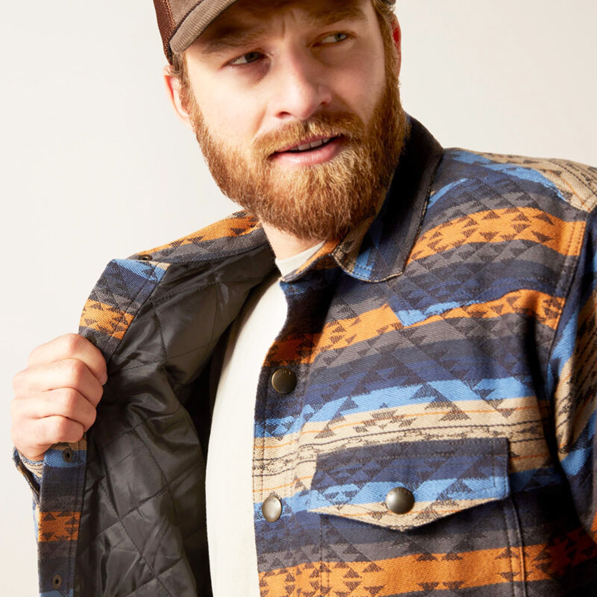 Ariat Men's Hartland Multi Aztec Shacket - Stylish Flannel Shirt Jacket for Casual Wear, Outdoor Adventures & Fall Fashion