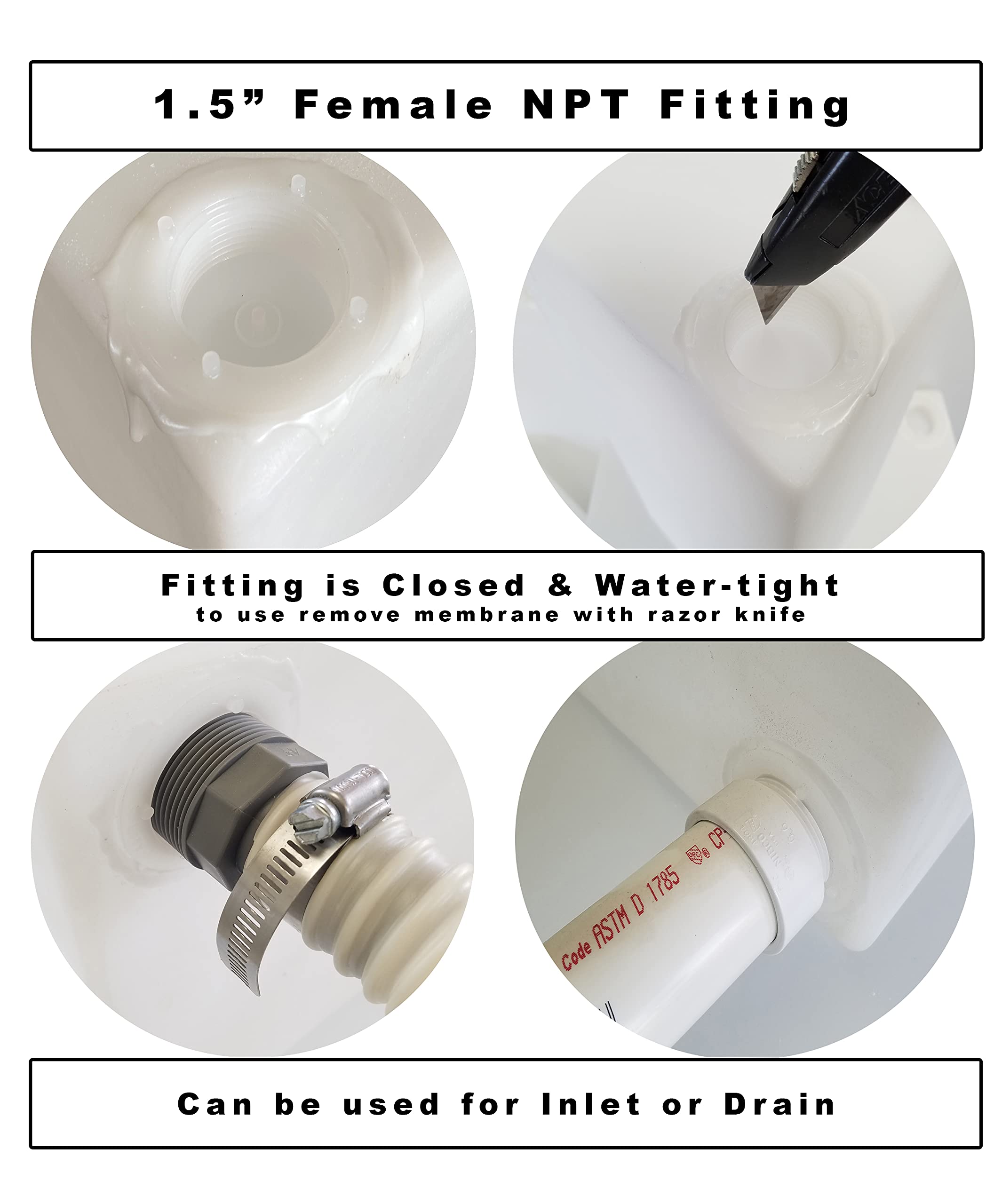 20 Gallon RV Fresh Water Tank with Plumbing Kit & 12V Water Pump - Portable Water Storage Solution for Camping, Boating & Off-Grid Living | T-2000-BPK-PUMP