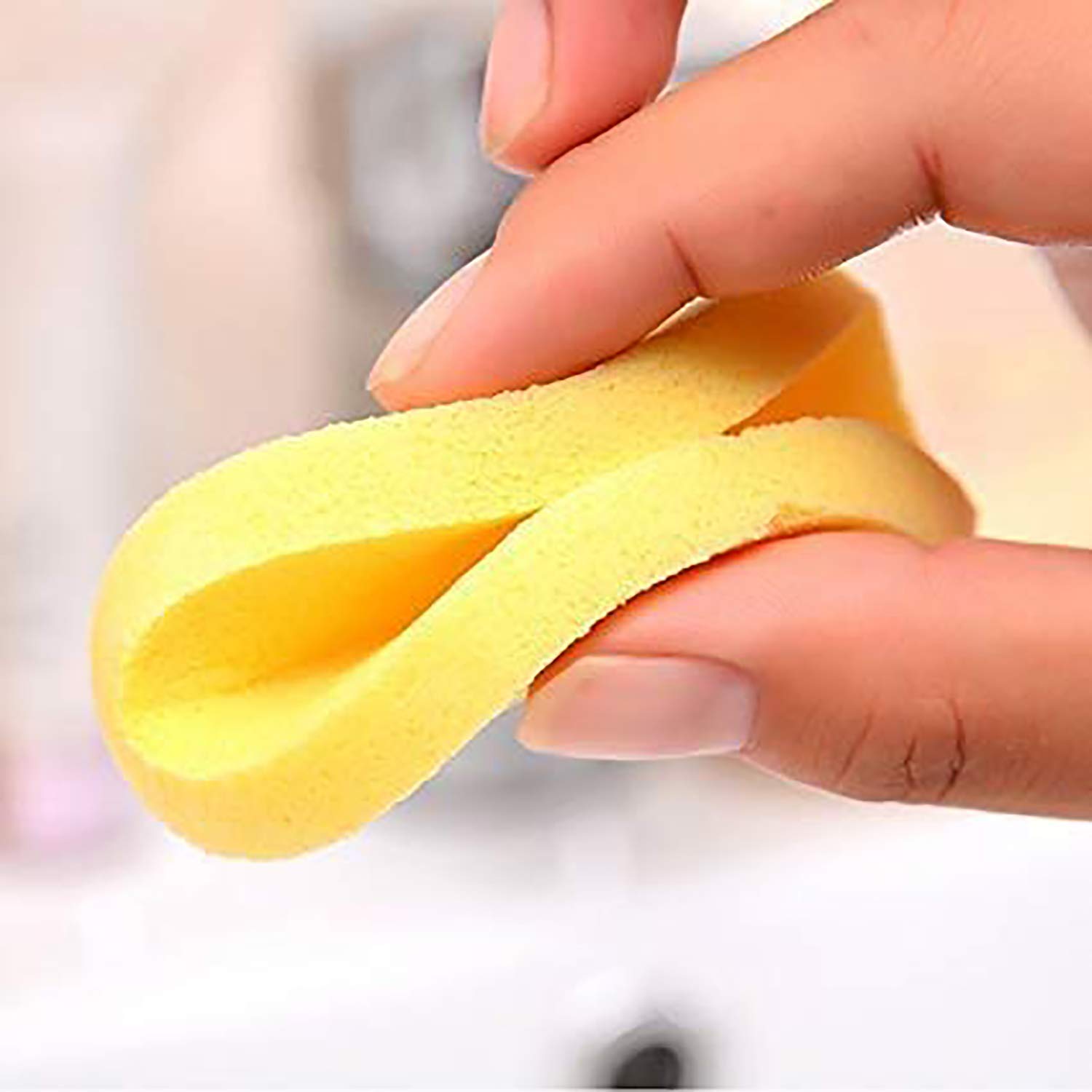 Disposable Compressed Facial Sponge Sticks - Makeup Remover Wipes & Portable Facial Tissues (Pack of 4/48) | Travel-Friendly, On-The-Go Beauty Essential for Makeup Removal & Skincare