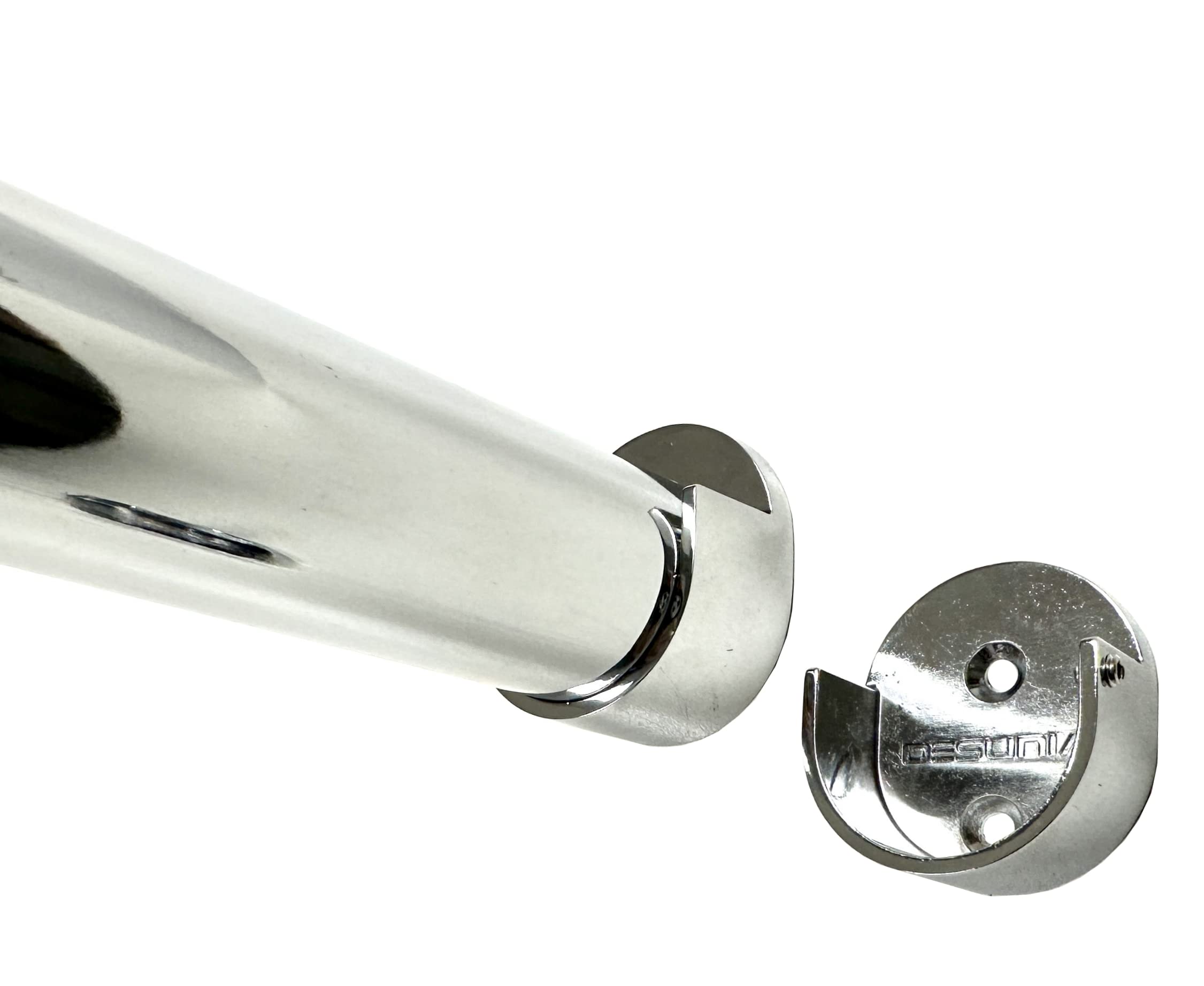 Heavy Duty Chrome Closet Rod - 32mm Diameter, Custom Cut Up to 94 Inches with Matching End Brackets - Perfect for Walk-in Closets, Wardrobe Organization and Home Storage Solutions