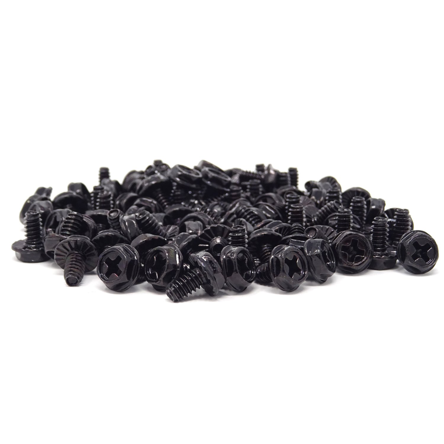 100PCS M3.5x6mm Phillips Hex Head Computer Screws - Black Zinc Coated PC Case Mounting Hardware for Computer Building, Repair & Maintenance | Ideal for DIY PC Assembly, Server Rack Installation & Electronics Projects