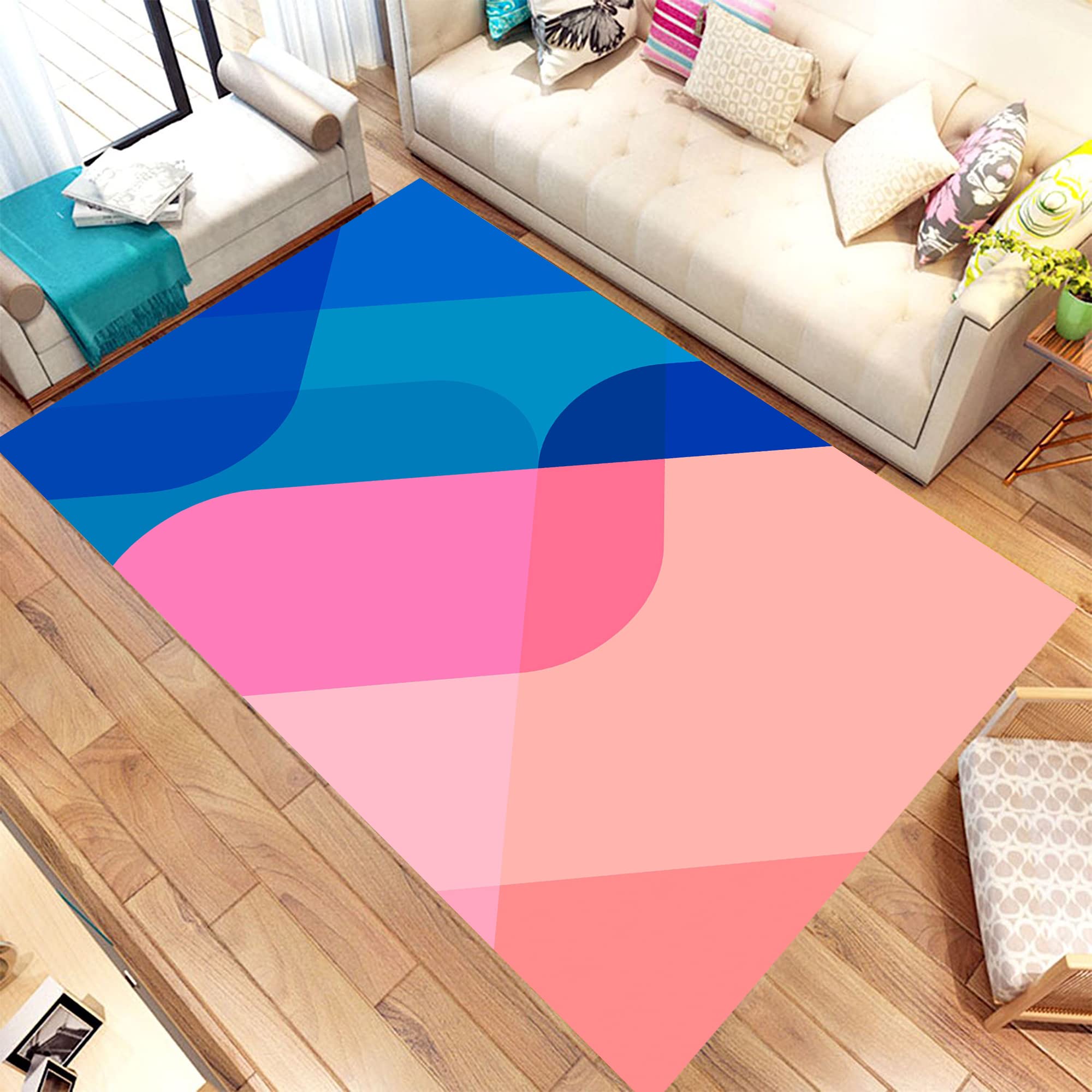 Abstract Area Rug 47x70 Inches (120x180cm) - Modern Abstract Design for Living Room, Bedroom & Office Decor - Non-Slip Soft Contemporary Rug