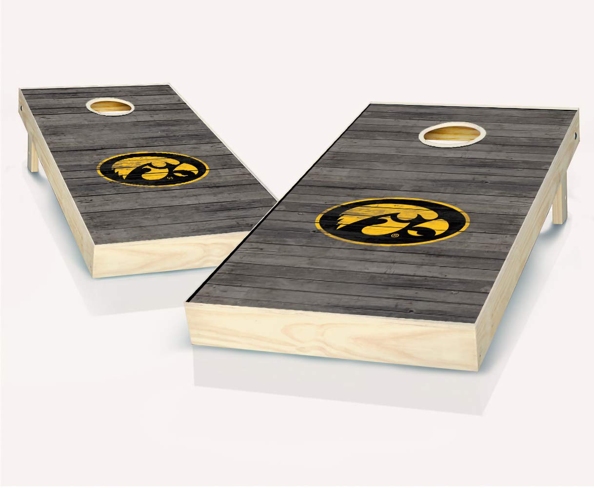 NCAA Distressed Cornhole Game Set with 8 Bean Bags - Official College Team Design for Tailgating, Backyard Parties & Outdoor Fun