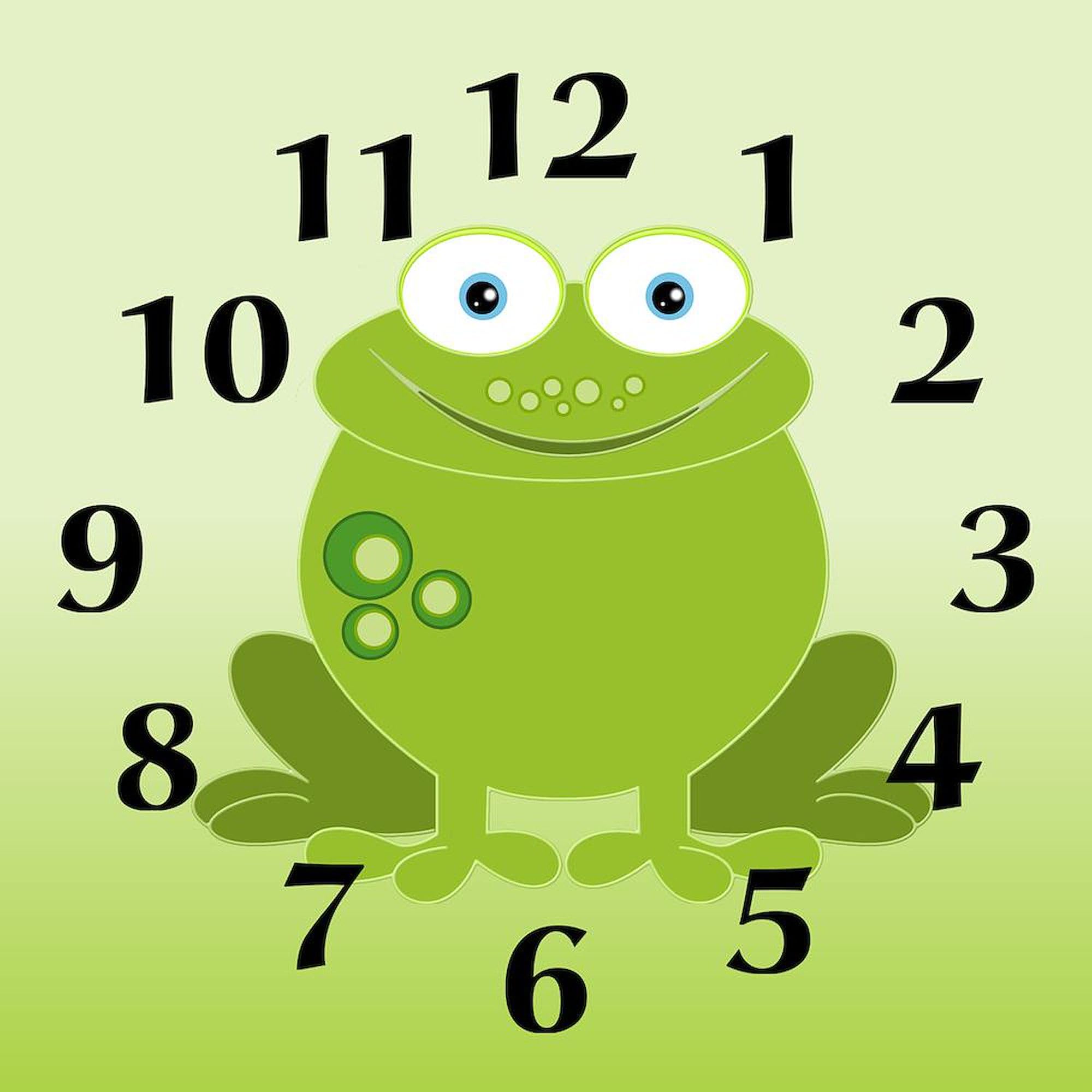 Green Frog 10 Inch Wall Clock - Decorative Home & Office Clock for Living Room, Kitchen, Bedroom or Workspace | Perfect Gift for Nature Lovers