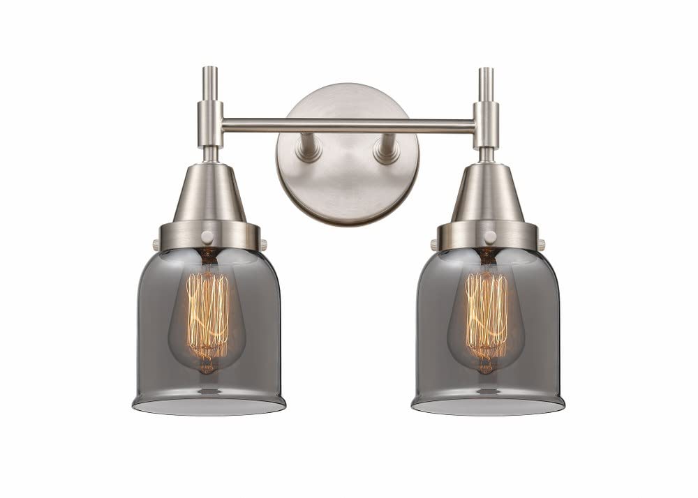 Innovations 447-2W-SN-G53 Transitional Two-Light Bathroom Vanity Light Fixture in Pewter, Nickel & Silver Finish - Perfect for Modern Bathrooms, Powder Rooms & Spa Retreats
