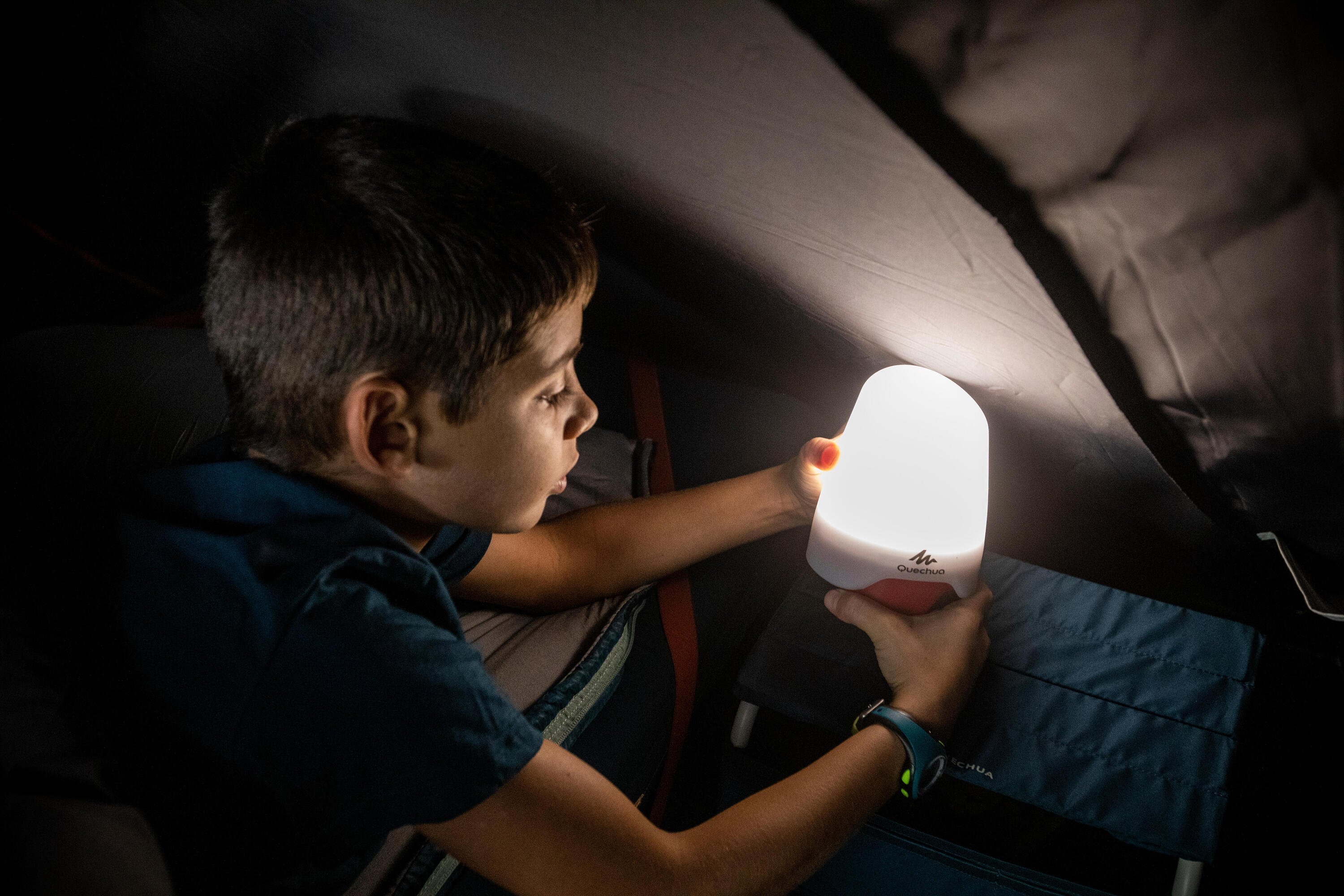 Quechua BL 200 Rechargeable Camping Lantern - 200 Lumens LED Light for Outdoor Adventures, Hiking, Emergency & Power Outages