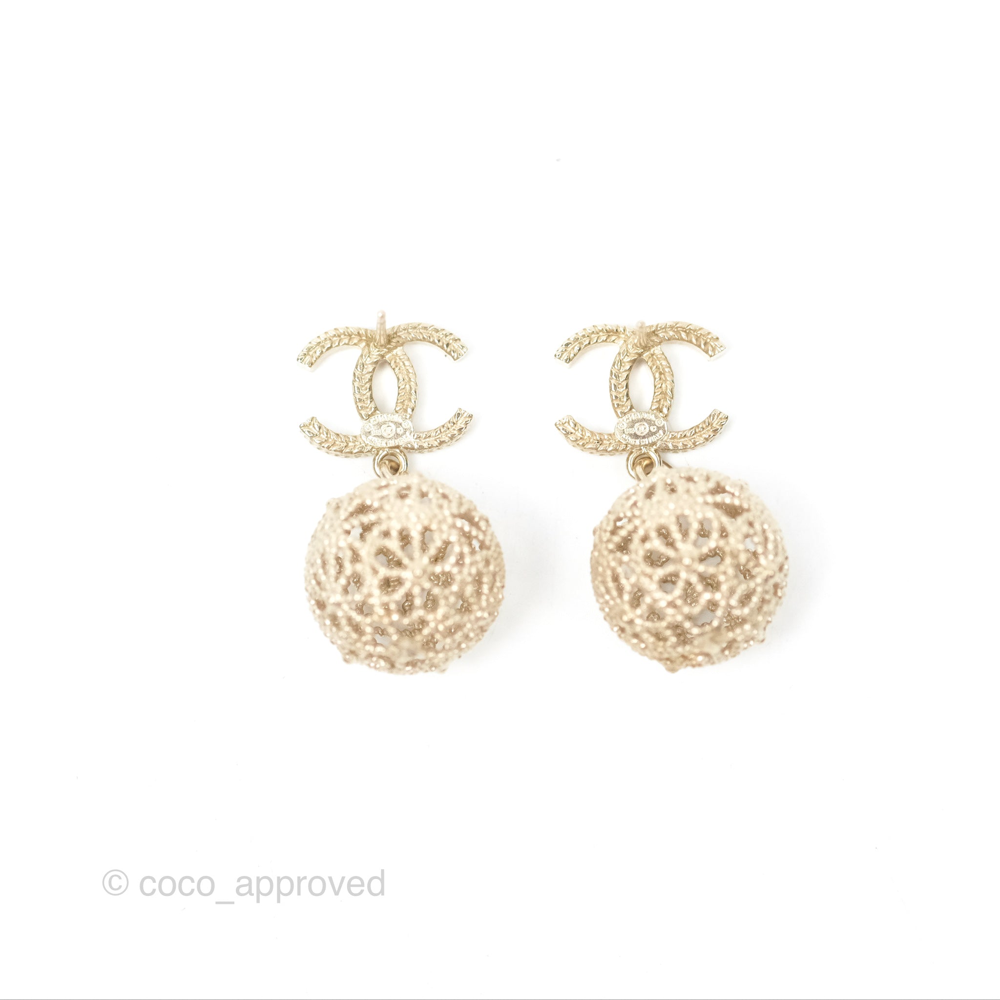 Chanel CC Drop Earrings in Gold Tone - Luxury Fashion Jewelry for Women, Perfect for Parties, Weddings & Special Occasions