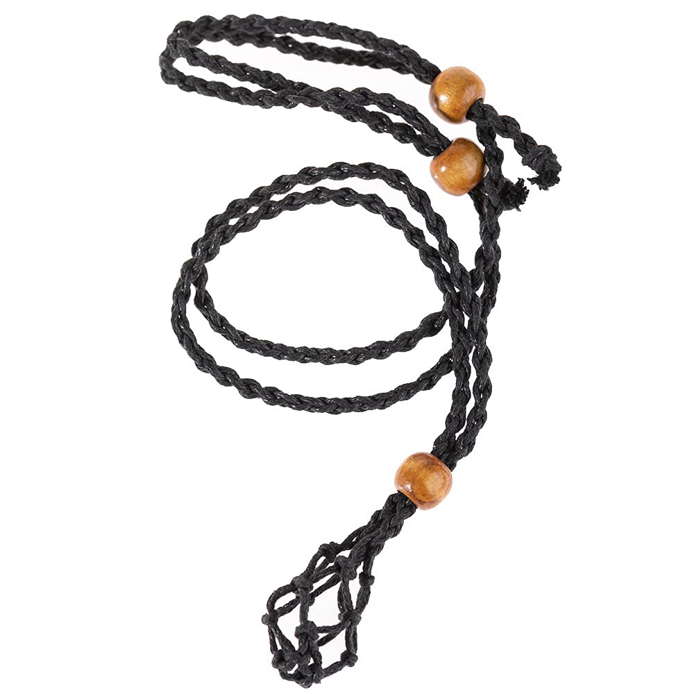 Handmade Adjustable Necklace Cord with Empty Stone Holder - Crystal Quartz Pendant Cage for Raw Stones | Boho Jewelry for Women, Healing Crystal Necklace for Meditation & Spiritual Gifts