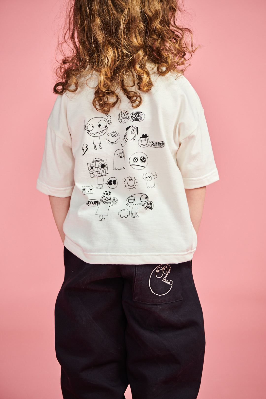 Eco-Friendly Kids T-Shirt - Plastic-Free Bone & Ghost Design for Halloween Costumes & Everyday Wear