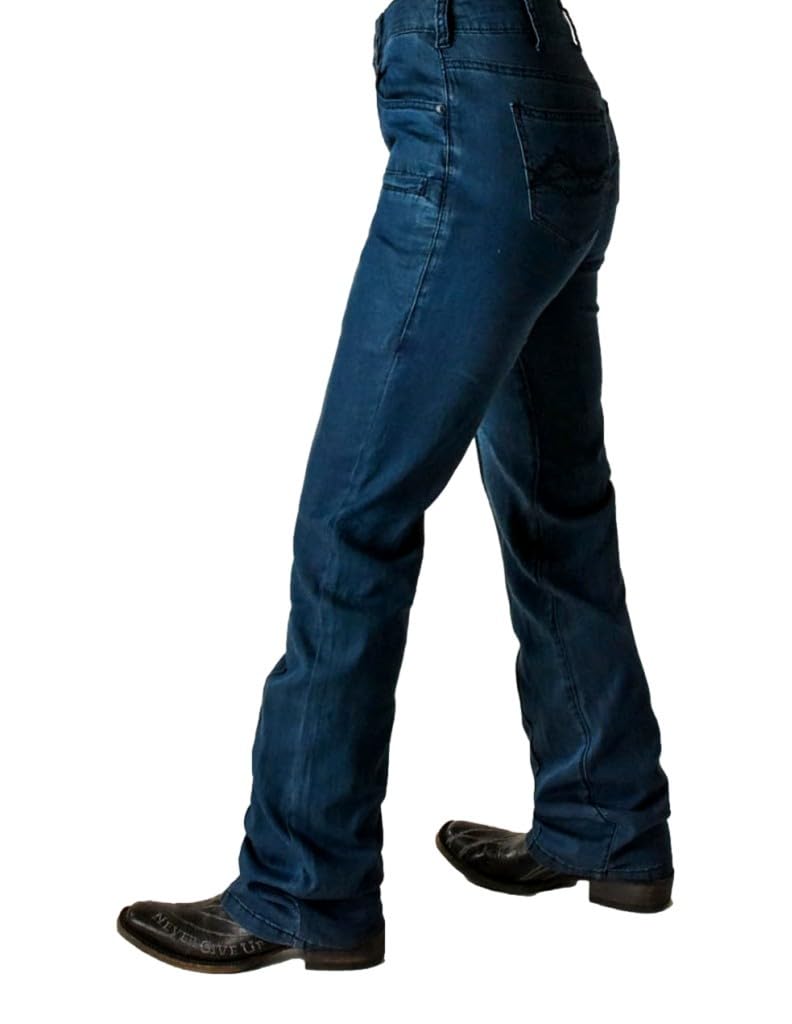 Cowgirl Tuff Western Jeans for Women - Ultra Breathable Bootcut Dark Wash Denim Pants | Perfect for Riding, Rodeo & Country Style Fashion