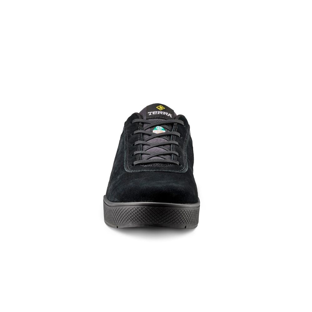 TR0A838YB16 Men's Aluminum Toe Skate Shoes - Lightweight Safety Work Shoes for Skating & Construction - Black Non-Slip Athletic Shoes | Perfect for Skateboarding, Warehouse Work & Outdoor Activities