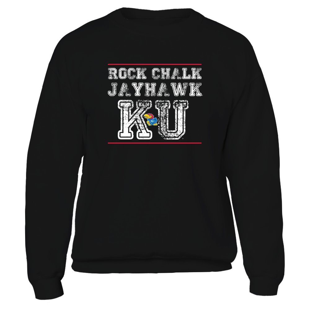 FanPrint Kansas Jayhawks Hoodie - Rock Chalk Jayhawk Ku Basketball Sweatshirt for Men & Women - Cozy College Fan Apparel for Game Day & Casual Wear