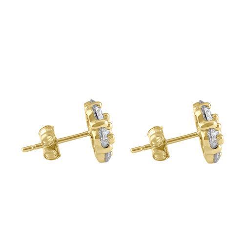 14K Solid Gold CZ Cluster Stud Earrings for Women – Hypoallergenic Luxury Jewelry for Parties, Weddings & Everyday Wear