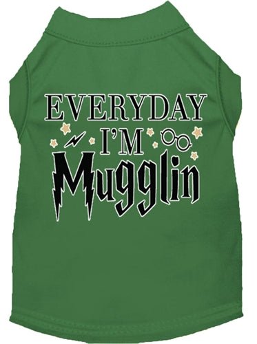 Everyday I'm Mugglin Funny Dog T-Shirt - Soft Cotton Screen Print Tee in Multiple Colors for Pet Lovers - Perfect for Casual Wear, Dog Walks & Pet Owner Gifts
