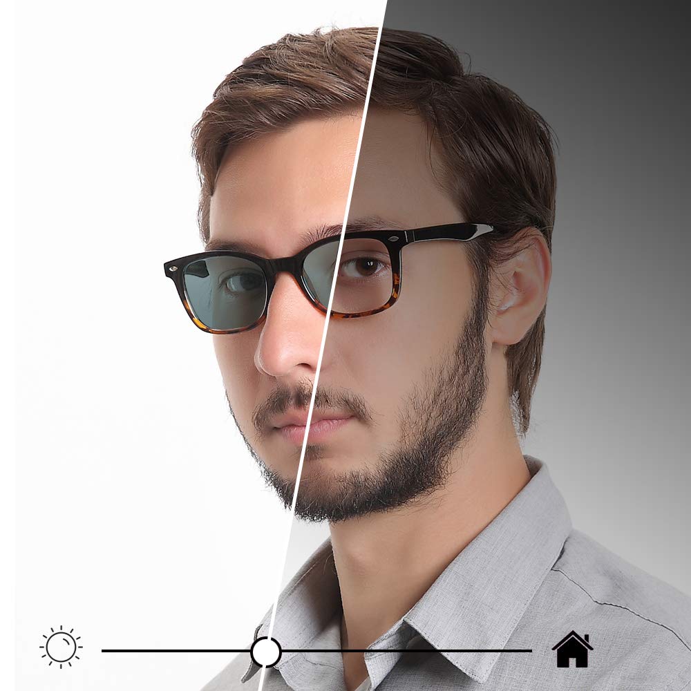 YEIN Blue Light Blocking Glasses - Photochromic Gray Anti Eyestrain Sunglasses for Computer, Reading & TV Use - UV Protection Eyewear for Women & Men | Perfect for Office Work, Gaming & Screen Time