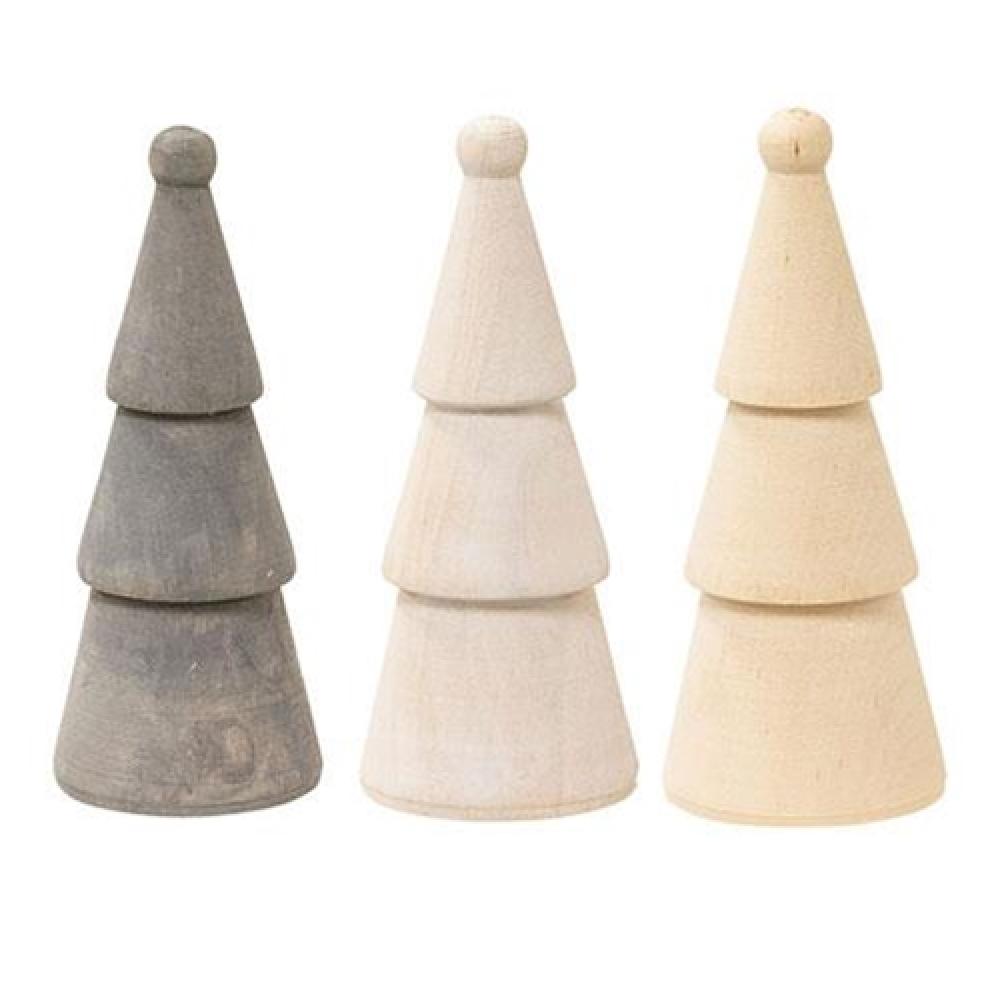 Farmhouse Style Wooden Christmas Tree Set of 4 - Rustic Holiday Decor for Home, Office & Seasonal Displays - Perfect for Christmas, Winter & Farmhouse Themed Decorations