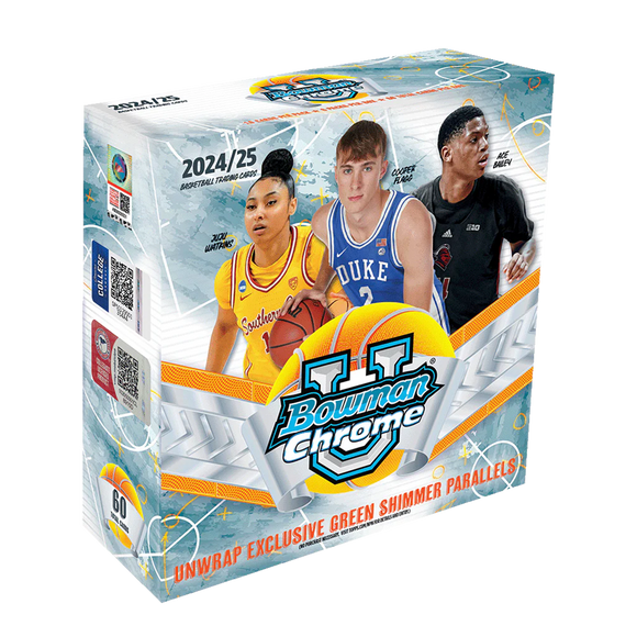 2024-2025 Bowman University Chrome Basketball Mega Box - 24 Packs, 288 Cards - Collectible Trading Cards for NBA Fans & Sports Memorabilia Enthusiasts - Perfect for Gifts, Trading, and Display