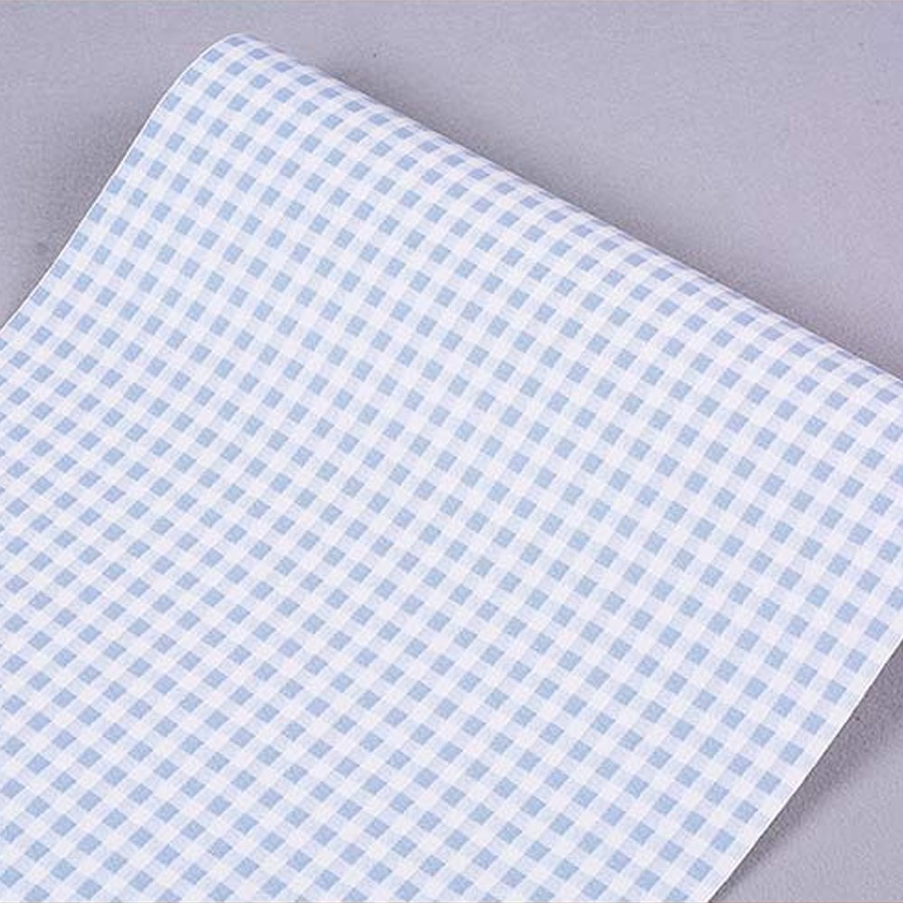 Peel and Stick Shelf Paper - 19.6 Ft x 17.7 Inch Self-Adhesive Drawer Liner for Dressers & Cabinets, Retro Blue Plaid Pattern - Perfect for Kitchen Shelves, Closet Organizers & Furniture Makeover