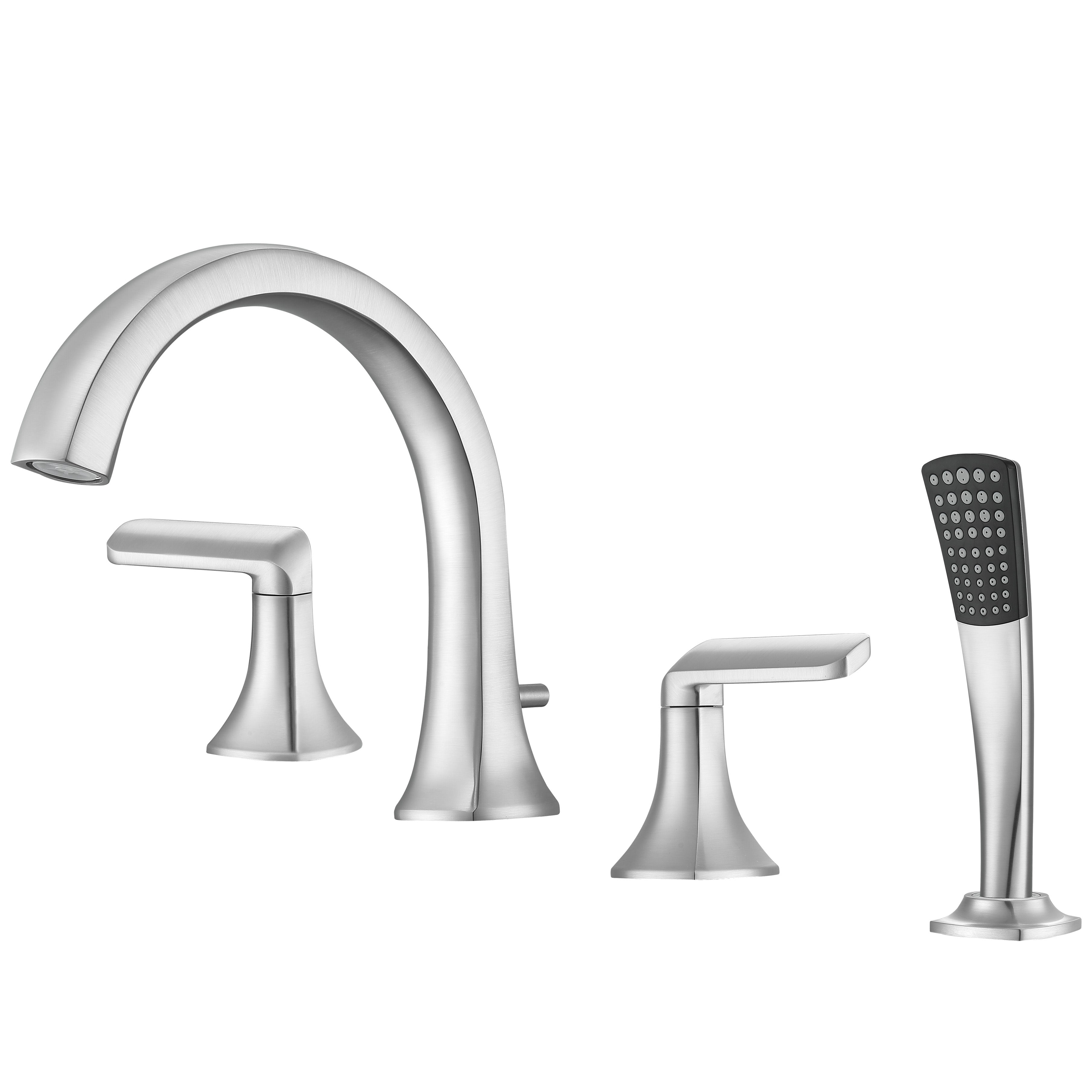 Arezzo Two Handle Roman Tub Faucet in Brushed Nickel Finish - Durable Bathroom Faucet for Luxury Bathtubs & Spa Retreats