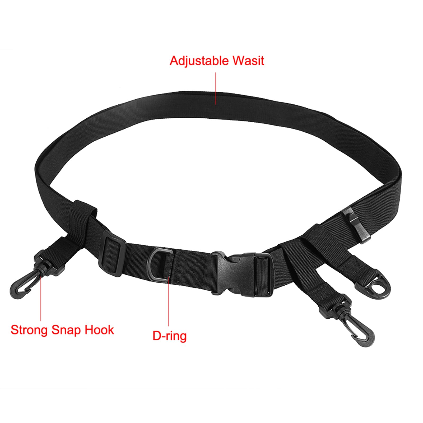 **Multi-Functional Fishing Wader Belt - Adjustable Nylon Waist (31-58 Inches) with Hanging Hooks for Surf Casting, Kayak & Fly Fishing - Perfect for Outdoor Fishing Gear Accessories**    *(Use Case: Ideal for surf fishing, kayak angling, fly fishing, and wading in rivers or lakes.)*