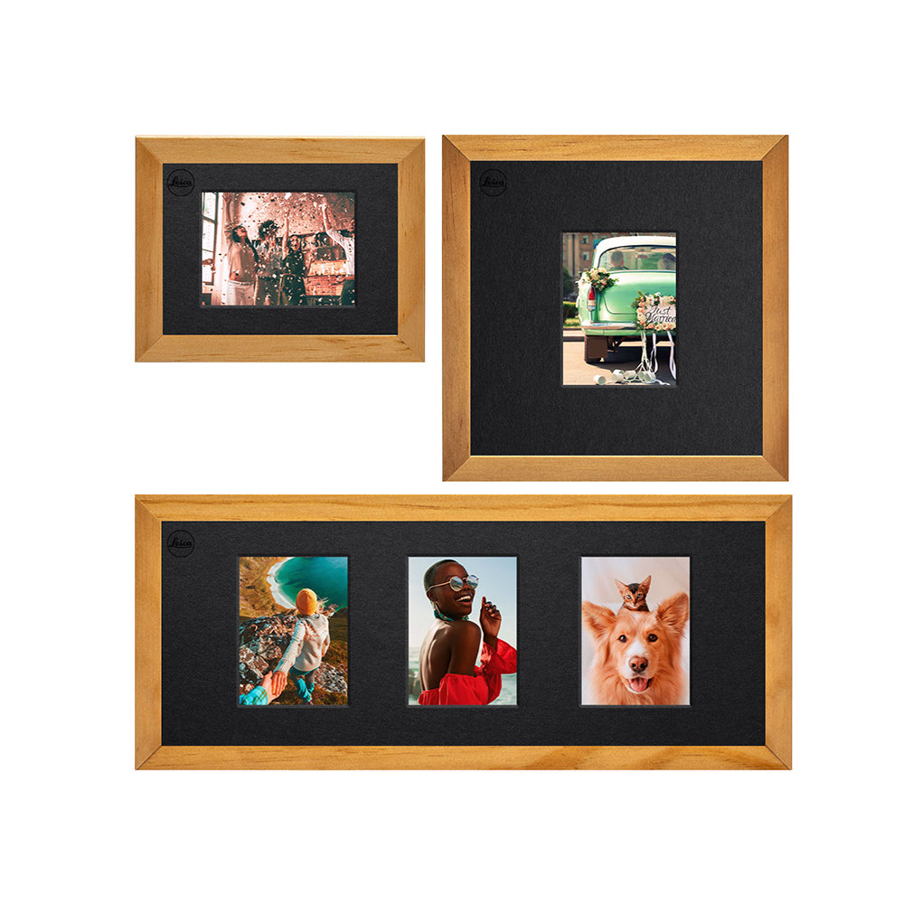 Leica Sofort Instant Camera Picture Frame Set - Natural Pine Wood Display for Polaroid Photos - Perfect for Home Decor, Office, and Gift Giving