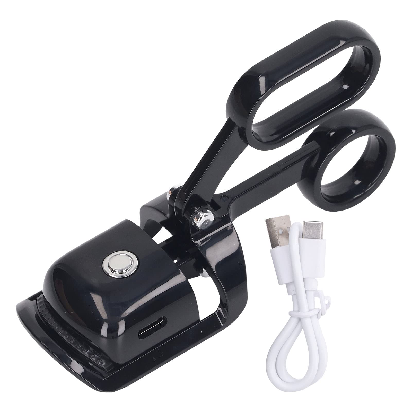 Heated Eyelash Curler with USB-C Charging - 3 Adjustable Temperature Settings, 230mAh Battery - Perfect for Home Makeup & Travel (Black) | Salon-Quality Lash Curling for Day & Night Looks