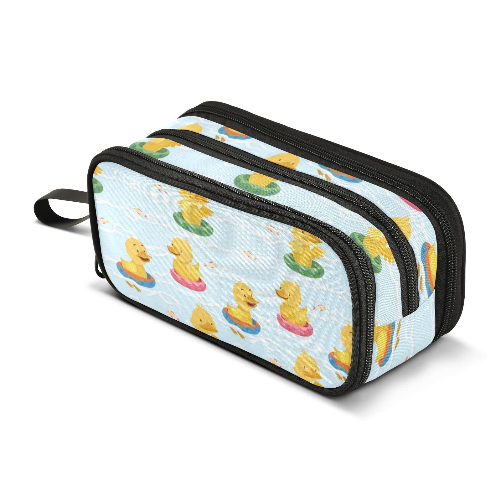 Ducklings Rubber Pencil Case - Large Capacity Pen Bag for School & Office