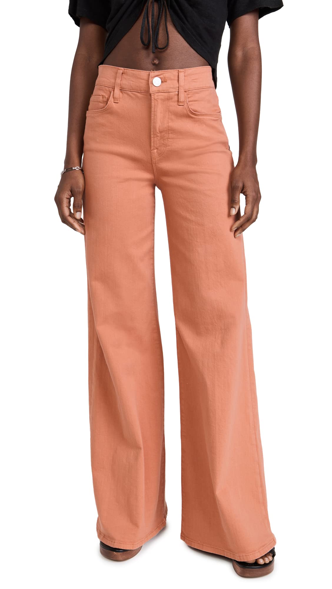 FRAME Women's Le Palazzo High-Rise Flare Jeans - Stretch Denim Pants for Casual & Office Wear