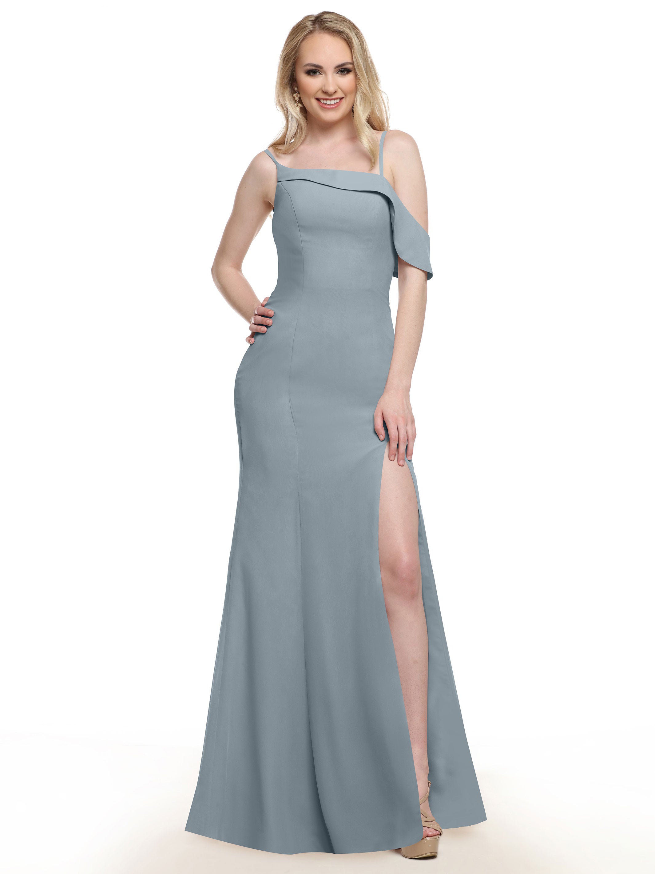 Elegant One Shoulder Chiffon Bridesmaid Dress 80153 - Fit & Flare Design for Weddings, Parties & Formal Events