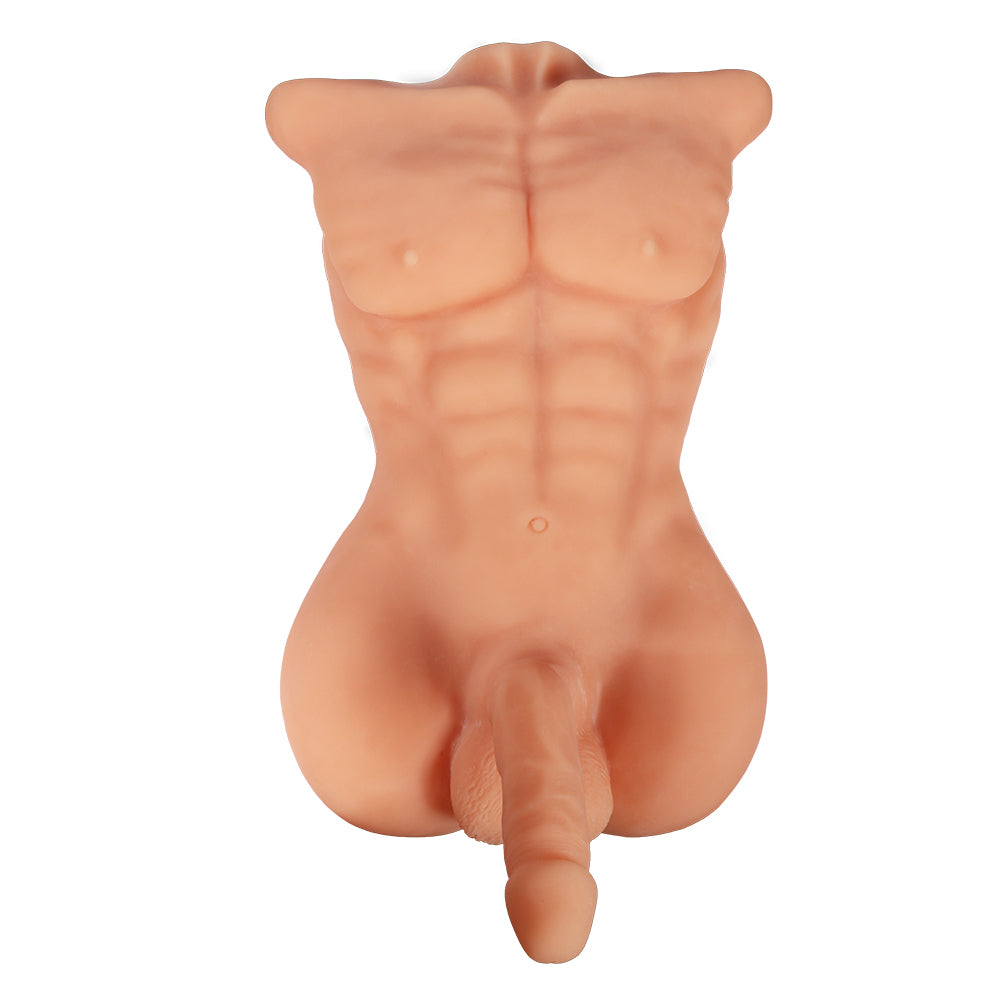Realistic Male Sex Doll Torso with 6 Dildos - Lifelike Adult Toy for Men & Women - Perfect for Solo Play, Couples & BDSM Scenes