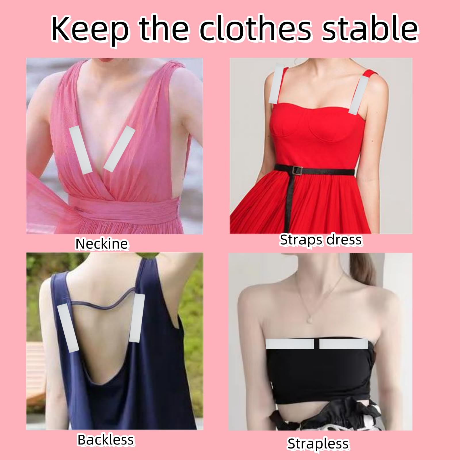 Double Sided Tape for Clothes - Strong Body Tape for Dresses, Fashion & Dance - Boob Tape & Wardrobe Tape for Secure Fit - Perfect for Weddings, Performances & Daily Use